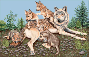 Wolf Mother & Cubs